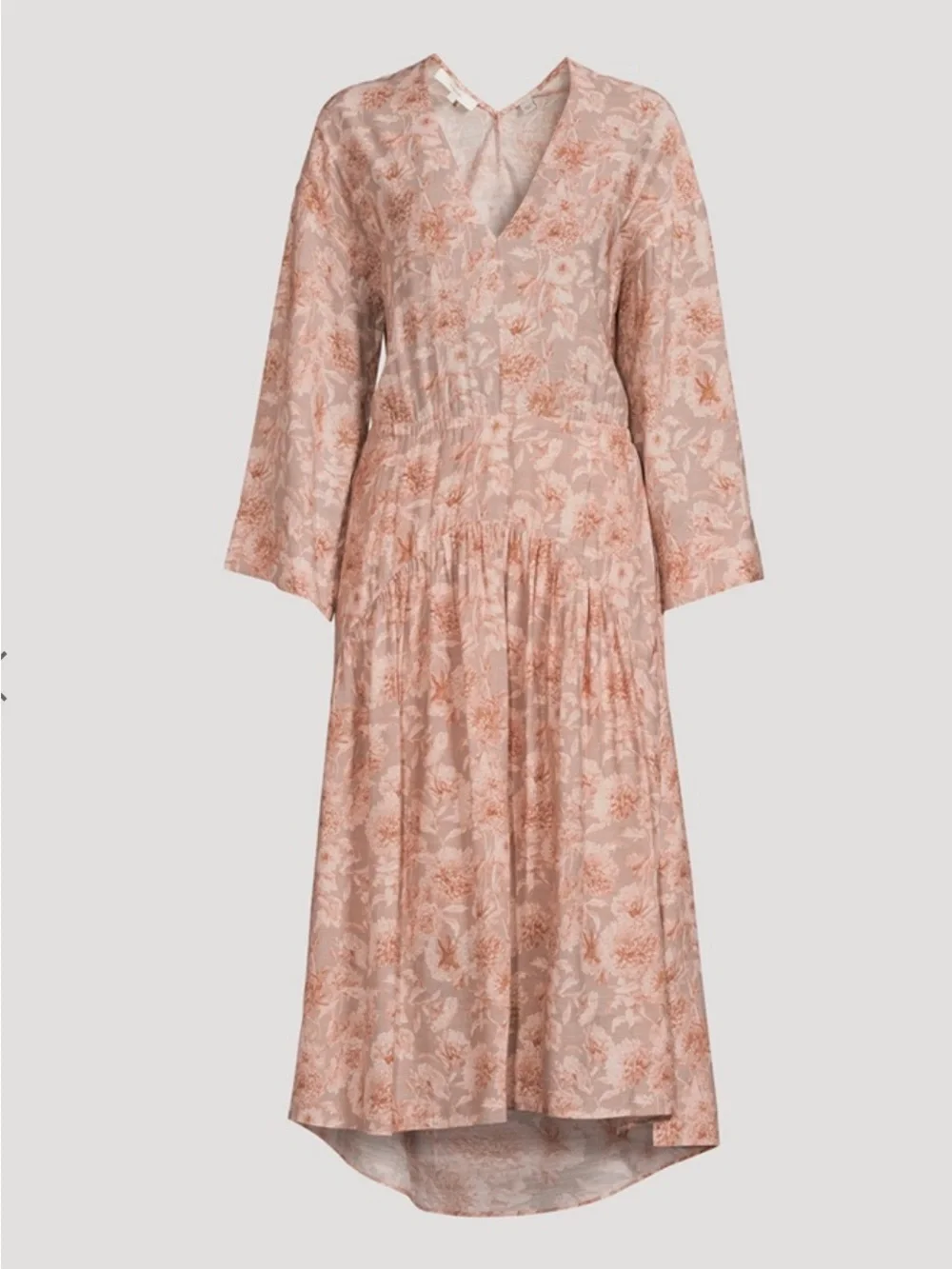 NWT Vince Floral V-Neck Midi Dress - Picture 1 of 14